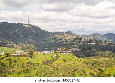 Beautiful Scenic View Of Los Angeles Hollywood Hills And Sunset Blvd, Before Sunset