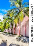 Beautiful scenic view panorama of the city in Avenida Del Morro tourist street Puerto Escondido and Zicatela Oaxaca Mexico.