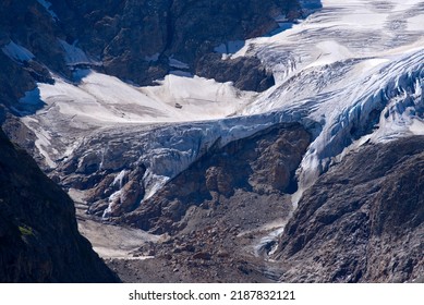 Beautiful scenic view of Stone Glacier at Swiss mountain pass Susten on a sunny summer day. Photo taken July 13th, 2022, Susten Pass, Switzerland. - Shutterstock ID 2187832121