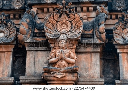 Beautiful sculptures on the Krishna Temple in Hampi. Hampi, the capital of the Vijayanagar empire is a UNESCO World Heritage site.