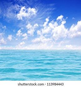 Beautiful sea with blue sky background