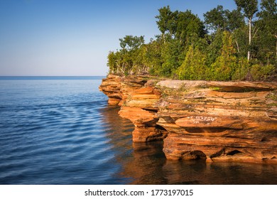 Beautiful Sea Caves on Devil's Island in the Apostle Islands National Lakeshore, Lake Superior, Wisconsin - Shutterstock ID 1773197015