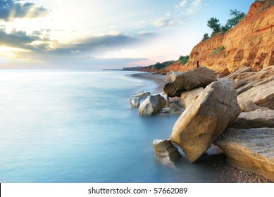 Beautiful Sea Landscape. Composition Of Nature.