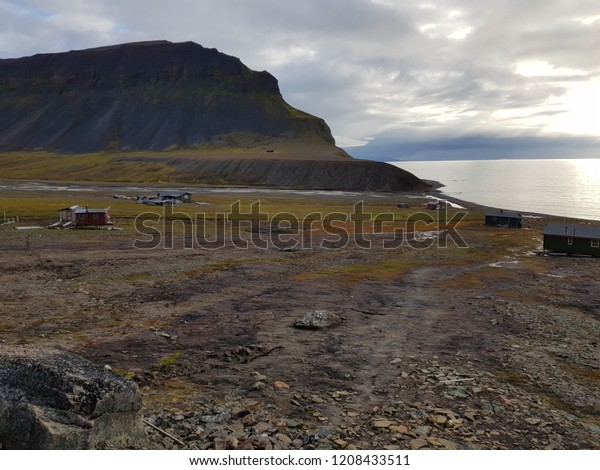 Beautiful Sea Mighty Mountain Landscape Small Stock Photo Edit