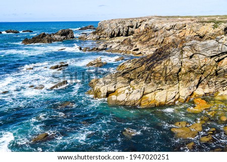 
Beautiful sea, oceanic landscape, wild ocean coast in France.