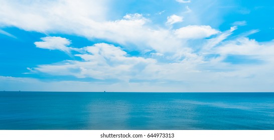 Beautiful sea on with blue sky background