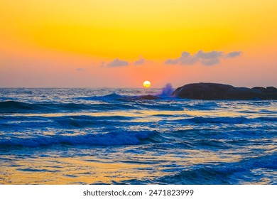 Beautiful sea sunrise  with rock and wave view in the korea east sea - Powered by Shutterstock