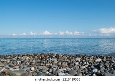 Beautiful Seascape. Blue Sea And Sky.