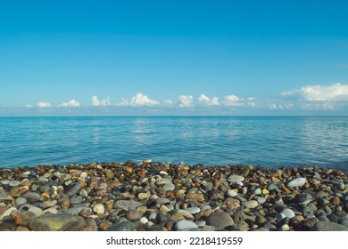 Beautiful Seascape. Blue Sea And Sky.