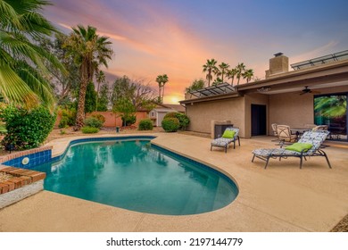 a beautiful secondary home pool  - Shutterstock ID 2197144779