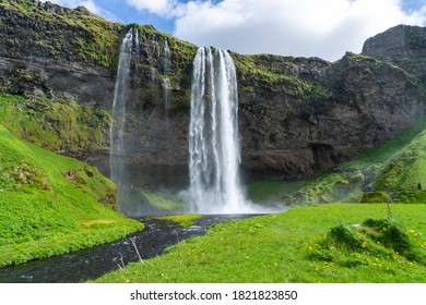 Beautiful Seljalandsfoss waterfall in Iceland - Shutterstock ID 1821823850