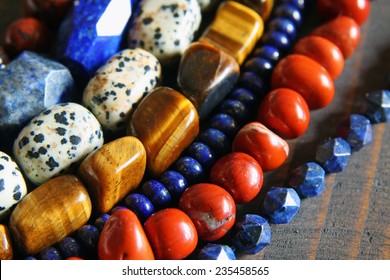 Beautiful semiprecious stone beads - Shutterstock ID 235458565