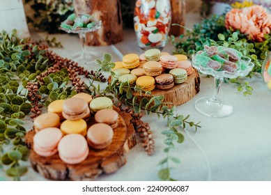 beautiful setting to present delicate and exquisite French pastries, such as macarons.