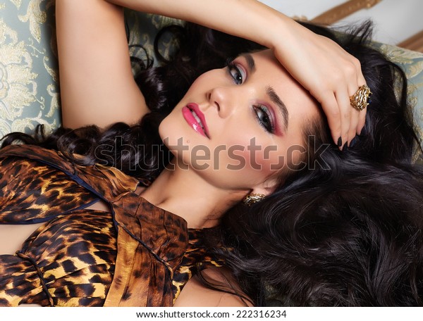 Beautiful Sexy Brunette Woman Wavy Hair Stock Photo Edit Now