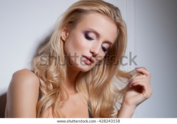 Beautiful Sexy Woman Fashion Makeup Blonde Stock Photo Edit Now