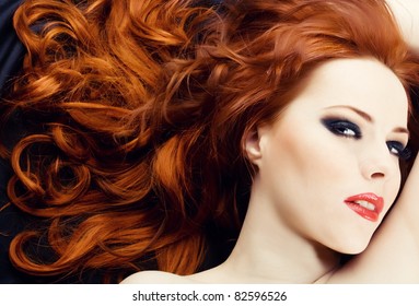 Beautiful Sexy Woman With Red Hair