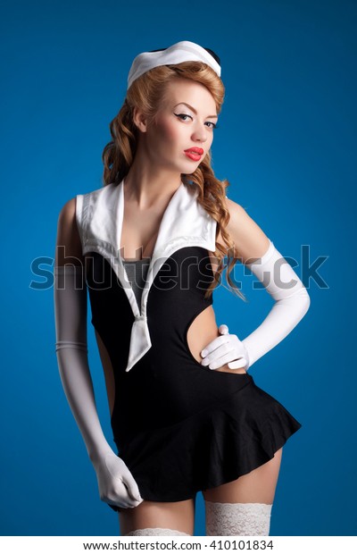 Beautiful Sexy Woman Retro Makeup Hairstyle Stock Photo Edit Now