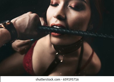 Beautiful Sexy Woman Slave In A Collar. Bdsm