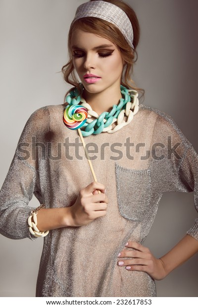 Beautiful Sexy Young Girl Wavy Blond Stock Photo Edit Now 232617853