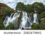 Beautiful Shaki waterfall in Armenia