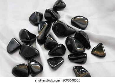 Beautiful, shiny and polished black tourmaline stones