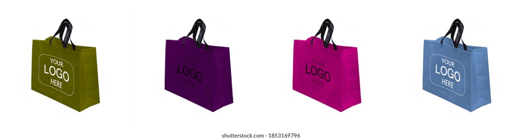 Beautiful Shopping Bags. Shopping Bags Mock Up. Copy Space For Text And Logo. Your Logo Here