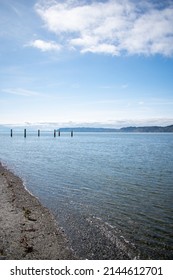 Beautiful Shore View Into Possession Sound From Mukilteo Beach