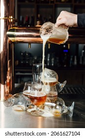 A Beautiful Shot Of Beer Pouring