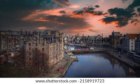 A beautiful shot of a cloudscape in Leith, Edinburgh, Scotland