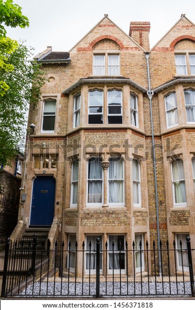 Beautiful Shot Oxford University Dormitories Facade Stock