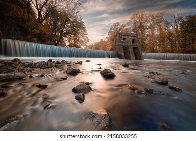 A Beautiful Shot Of The Speedwell Dam During The Sunset