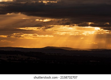 Beautiful Shot Sun Peeking Through Massive Stock Photo 2158732707 ...