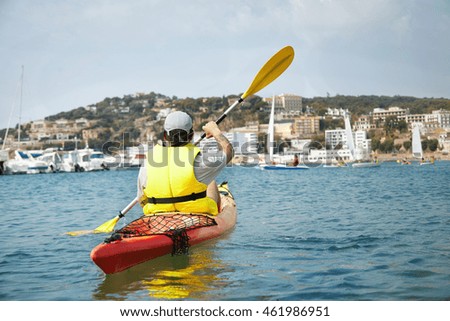 Similar – Image, Stock Photo Lonely rowing boat