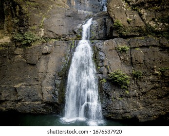 A Beautiful Shot Of A Waterfall In Papua New Guinea