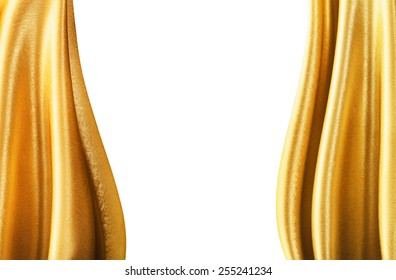 Beautiful Silk Drape, Isolated On White. Clipping Path