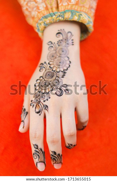 Beautiful Simple Mehndi Designs On Hands Stock Photo Edit Now