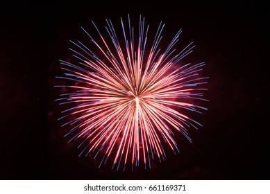 Beautiful Single Firework In Red