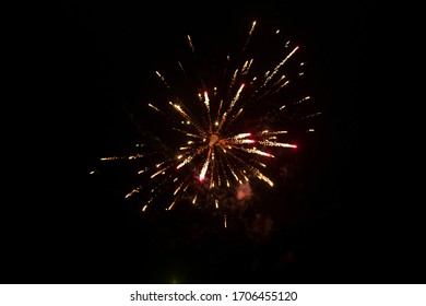 Beautiful Single Orange Firework Bursting