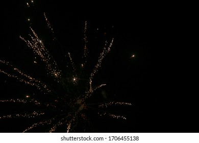 Beautiful Single Orange Firework Bursting