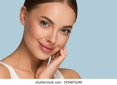 Beautiful skin woman face healthy beauty skin care female model