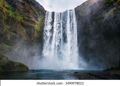 beautiful skogafoss waterfall in Iceland - Powered by Shutterstock