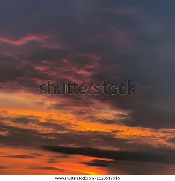 Beautiful Sky Background Amazing Sunset Cloudy Stock Photo Edit Now 1128517016