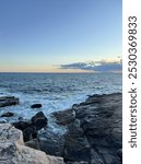 Beautiful sky before sunset at Schoodic Peninsula in Acadia National Park.