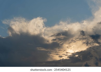 Beautiful sky with cloud sunset background. High quality photo
