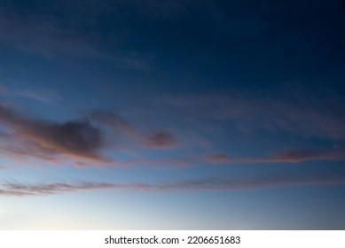 Beautiful Sky With Clouds At Blue Hour, Sky Remplacement, Nature Background