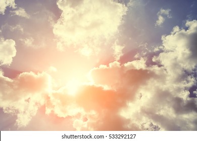 Beautiful Sky With Clouds And Sunlight