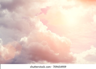 Beautiful Sky With Clouds And Sunlight 