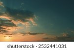 Beautiful Sky With Clouds At Sunset. Clouds In Twilight Sky. Beautiful Blue Sky At Sunset.