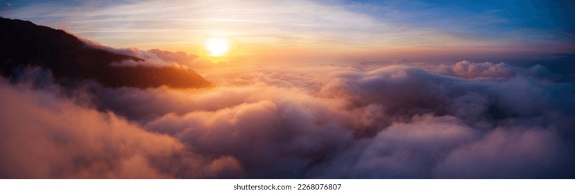 Beautiful sky over clouds at sunset time - Shutterstock ID 2268076807
