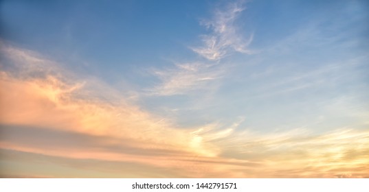 Beautiful sky, quiet sunset background
